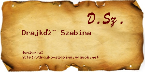 Drajkó Szabina névjegykártya